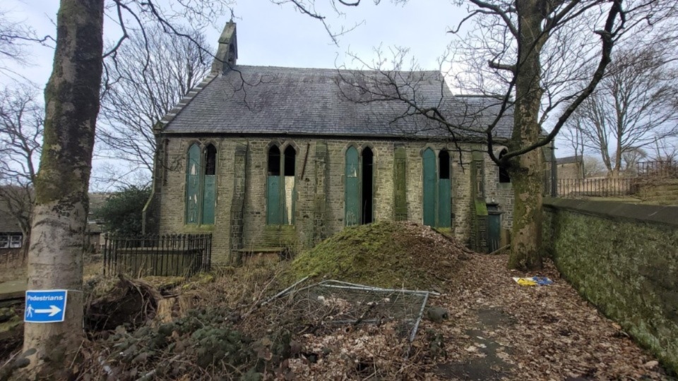 The former Delph Independent Chapel, which is up for auction with Pugh 