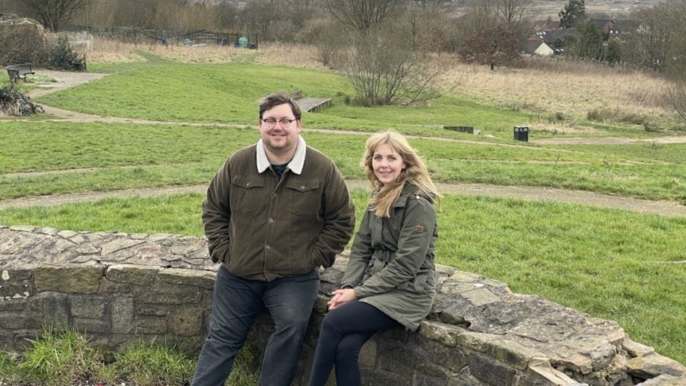 Cllr Leanne Munroe pictured with Josh Charters at Millennium Green