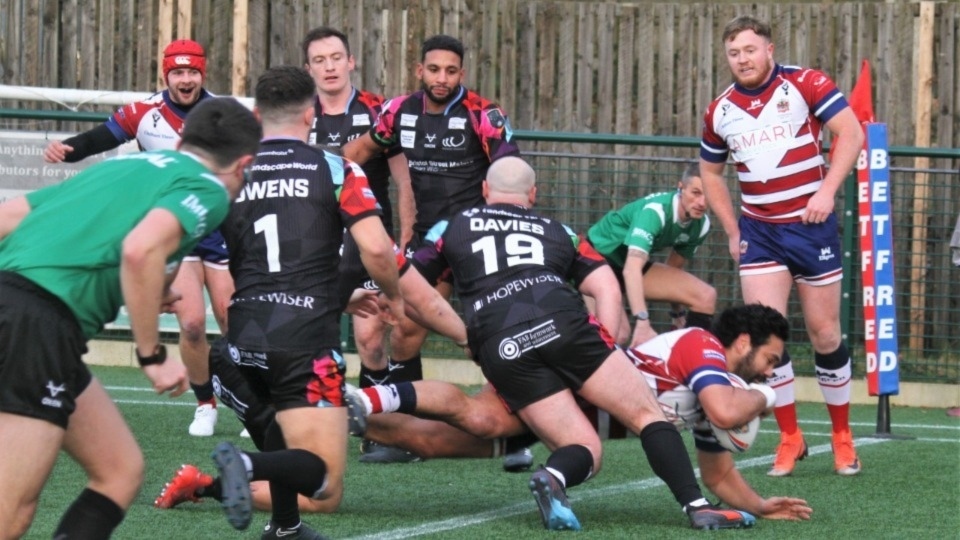 Patrick Ah Van scores a try for Oldham this season