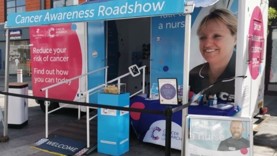 The Cancer Research UK Cancer Awareness Roadshow 2023 will be at Oldham Library tomorrow between 10am and 4pm The Cancer Research UK Cancer Awareness Roadshow 2023 will be at Oldham Library tomorrow between 10am and 4pm