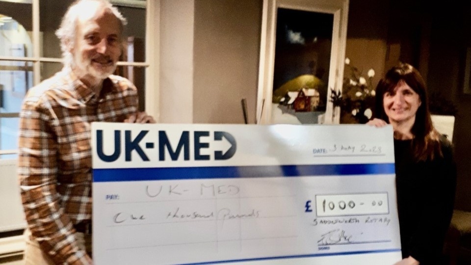 Pictured with the £1,000 cheque are Jon Stocker and Jackie Snell Pictured with the £1,000 cheque are Jon Stocker and Jackie Snell