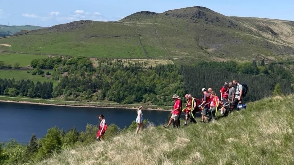 A scene from the rescue incident near Dovestones A scene from the rescue incident near Dovestones