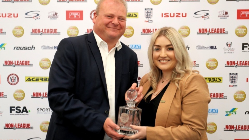 Alison Schofield is pictured receiving her award Alison Schofield is pictured receiving her award