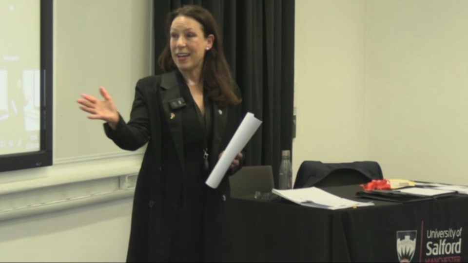 Oldham MP Debbie Abrahams pictured at ‘The Psychology of Democracy’ international conference in Media City in Salford