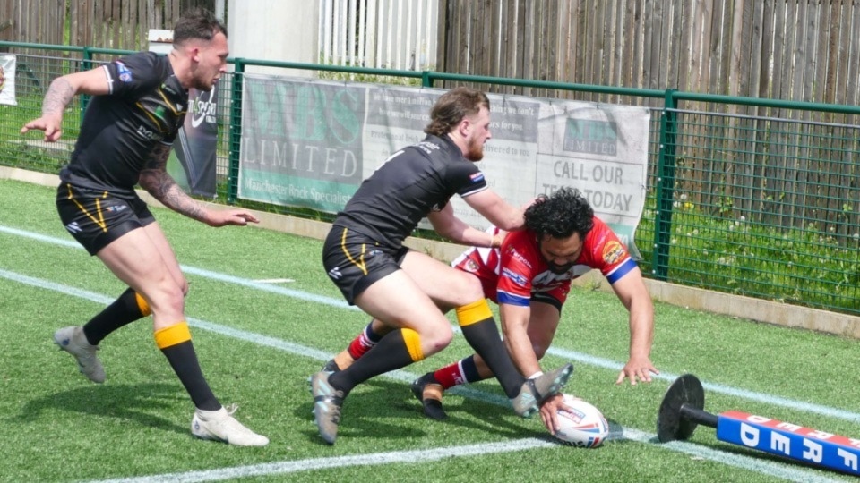 Patrick Ah Van touches down for career try number 150. Image courtesy of ORLFC