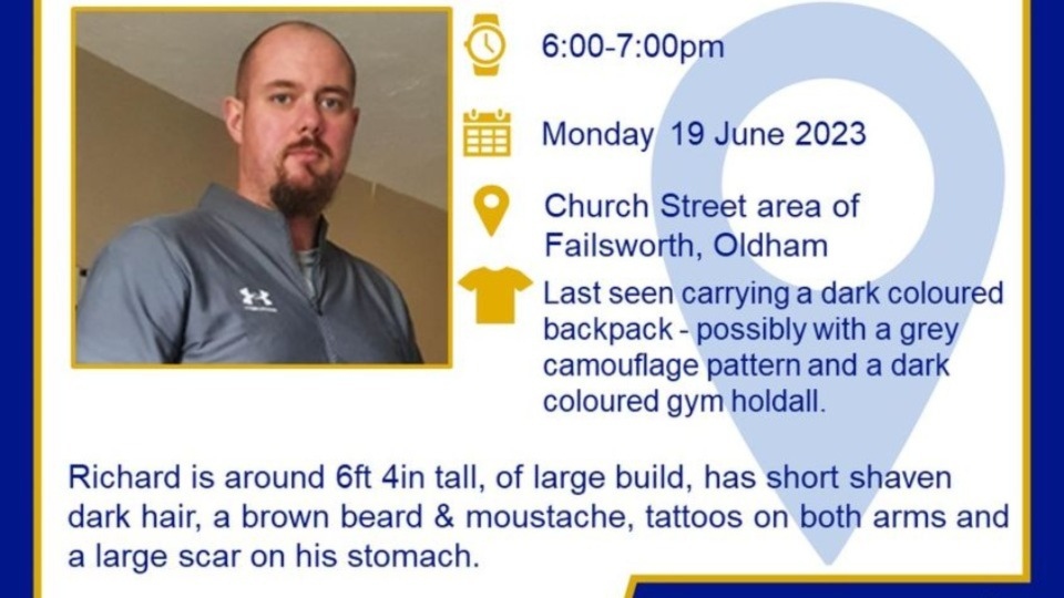 Police have issued these details regarding missing Richard Police have issued these details regarding missing Richard