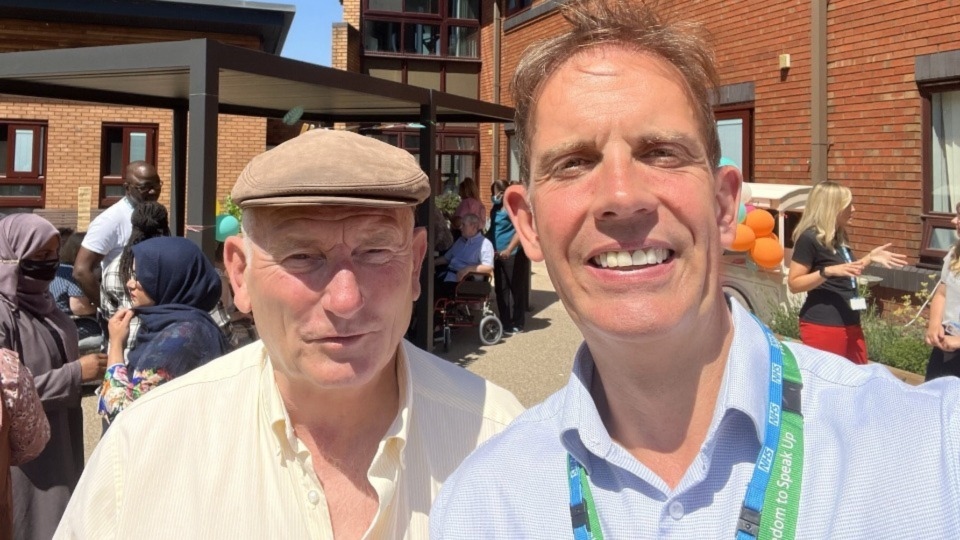 Frank Rothwell is pictured with Anthony Hassall - Pennine Care NHS Foundation Trust CEO Frank Rothwell is pictured with Anthony Hassall - Pennine Care NHS Foundation Trust CEO