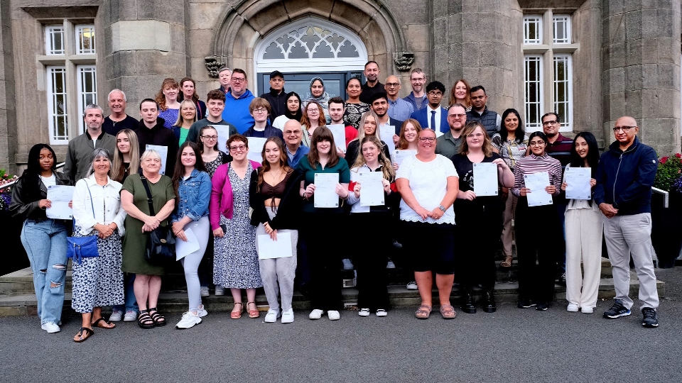 Blue Coat School's successful A level students show off their certficates