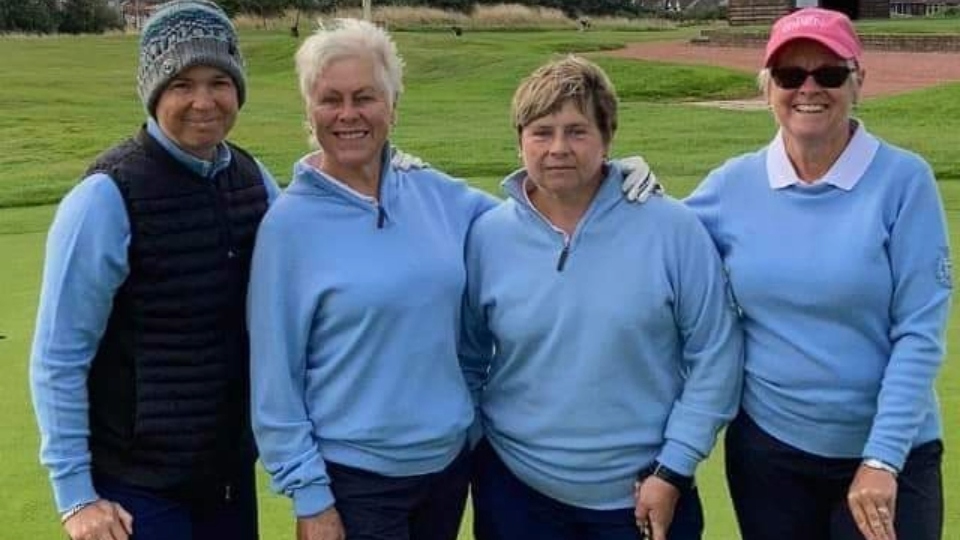 Oldham's Bell Cup winners at Bolton were (left to right): Charlie Wade, Sheila Antrobus, Liz Johnson and Jane Antrobus