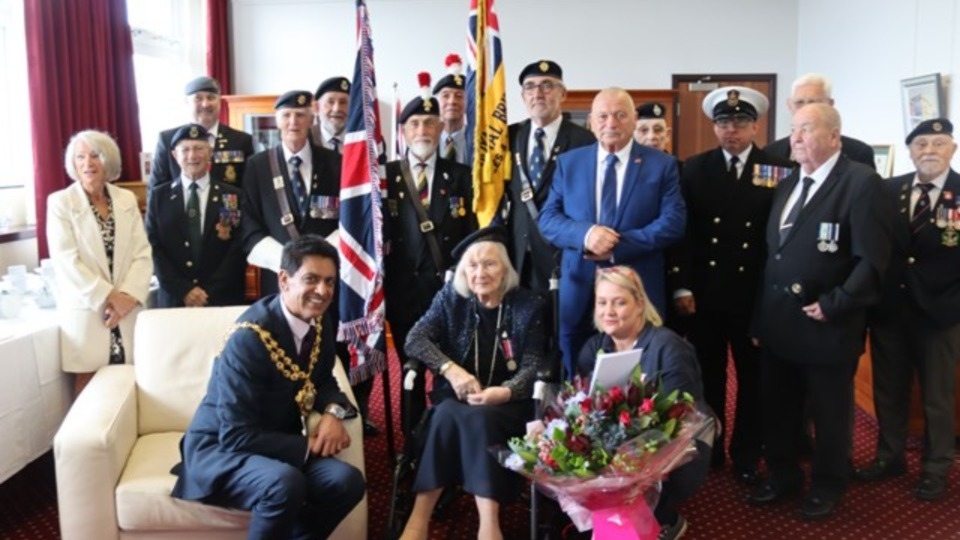 Margaret Taylor celebrates her 100th birthday in the Mayor's Parlour