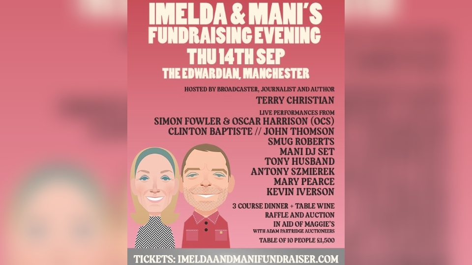 Curated by Manchester music legend Gary Mani Mounfield, his wife Imelda and their team, the cabaret promises an evening of excellent entertainment featuring music, poetry, comedy, and cartoons Curated by Manchester music legend Gary Mani Mounfield, his wife Imelda and their team, the cabaret promises an evening of excellent entertainment featuring music, poetry, comedy, and cartoons