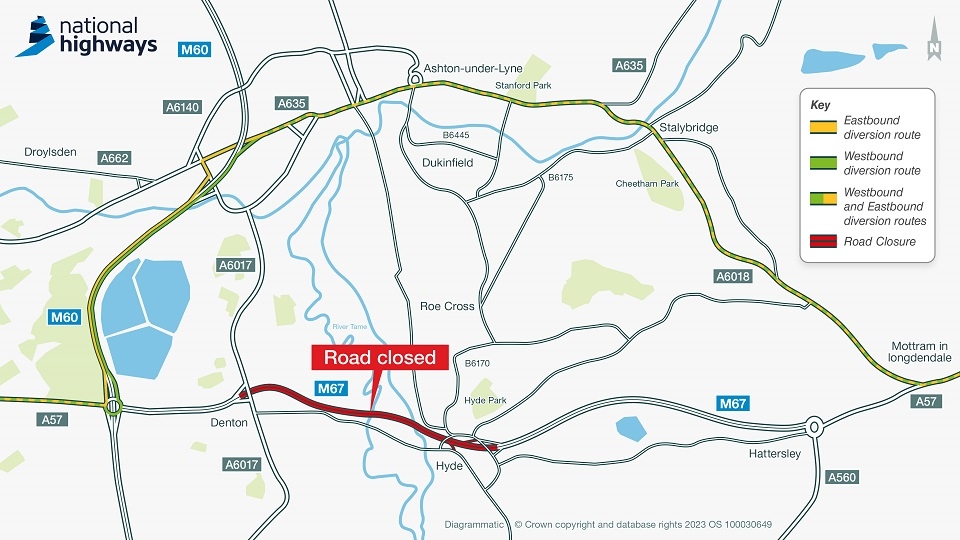 The main diversion route for drivers during the weekend closure The main diversion route for drivers during the weekend closure