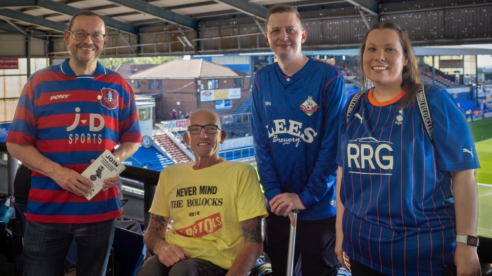 Pictured (left to right) are: Mick Harwood (OASF), Anthony Peel and Calum Savage (both OADID) and Kerry Topping (Her Game Too). Image courtesy of Phil Livesey