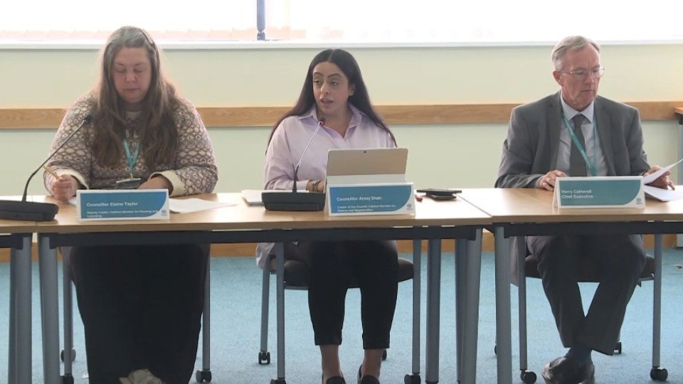 Council leader Arooj Shah (centre) speaks about the five-year SEND strategy