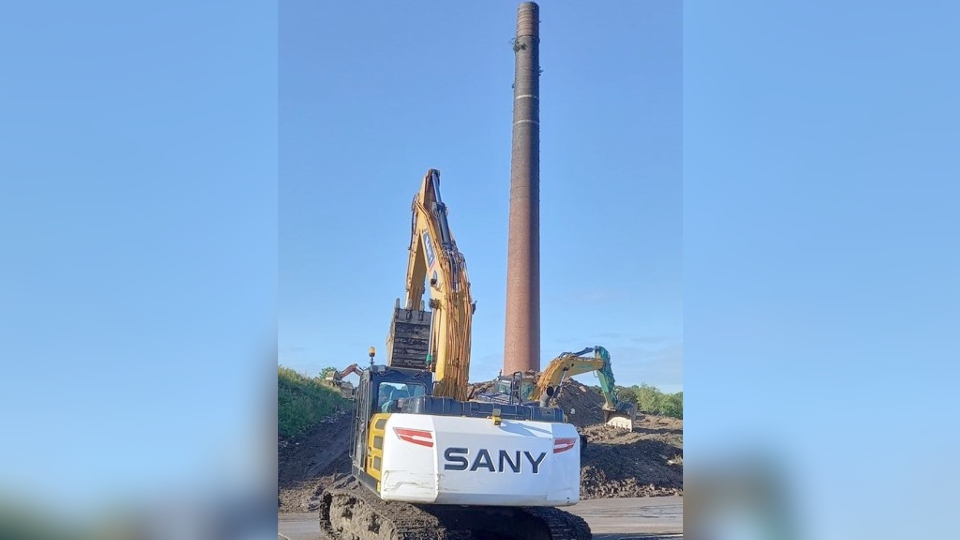 The chimney at the former Hartford mill site