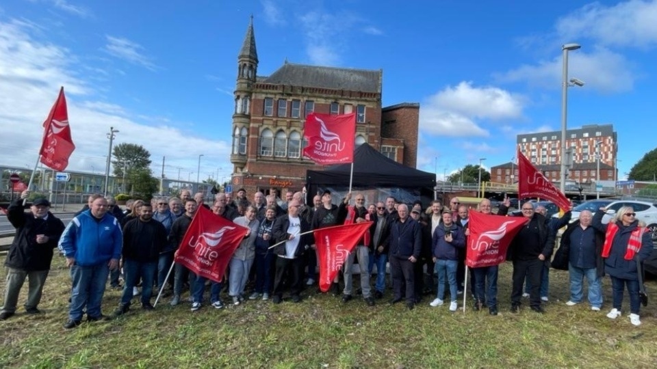Striking Unite members have been out in force in Oldham recently Striking Unite members have been out in force in Oldham recently