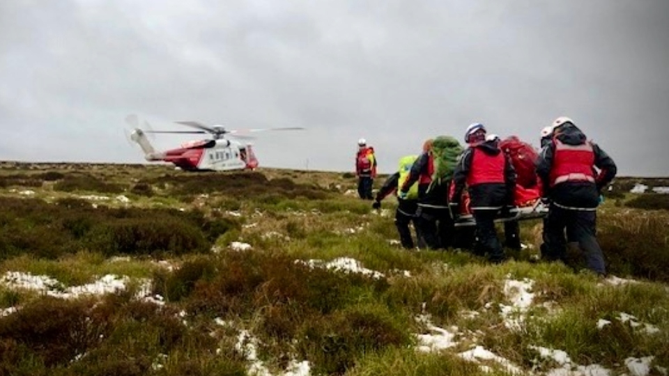 The rescue scene close to Dean Rocks yesterday