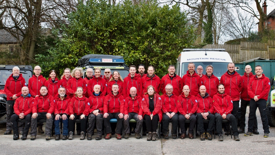The full Oldham Mountain Rescue Team line up