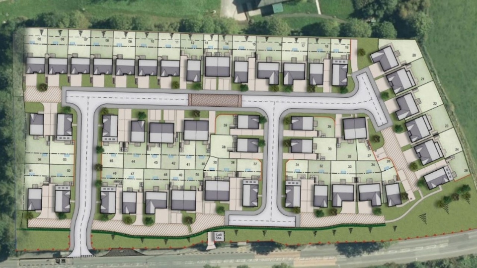 The design of the 50-home development planned for Huddersfield Road in Mossley. Image courtesy of Cube Homes