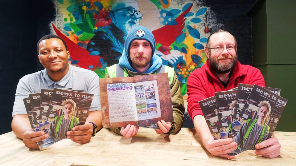 'News To Me' fanzine contributors Michael, Karac and Daz