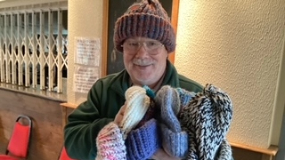 Robert is pictured with some of his hats