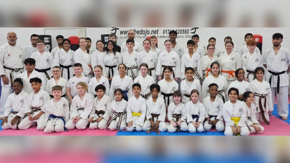 The Dojo Karate Centre competitors line up