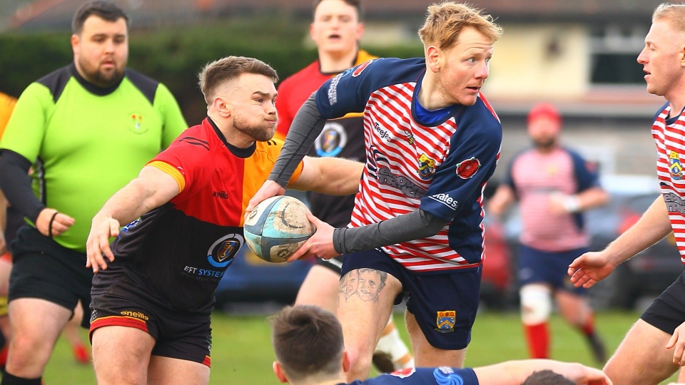 Jordan McEwan in action for Oldham