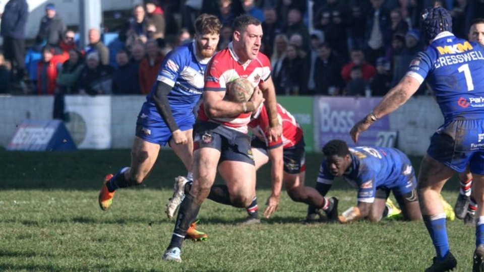 Oldham's Joe Wardle pictured in full flight. Image courtesy of ORLFC