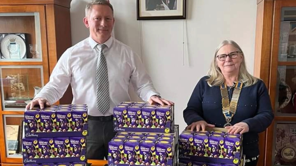 Matt Bulmer, Director of Education Early Years Oldham, with Michelle Greenwood, President of Rotary Oldham Metro