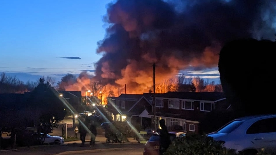 A Chronicle reader captured the scene of the fire with our two pictures