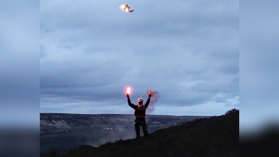 A scene from the dramatic rescue