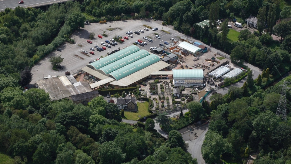 The Daisy Nook garden centre pictured from the air The Daisy Nook garden centre pictured from the air