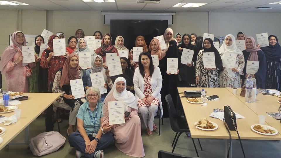 Pictured are local women receiving their certificates Pictured are local women receiving their certificates