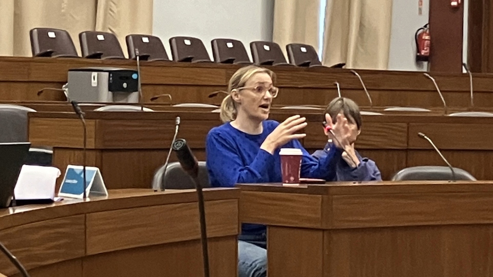 Local resident Abigail Frame pictured at the council meeting Local resident Abigail Frame pictured at the council meeting