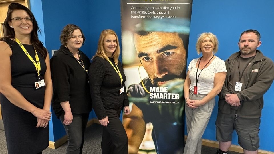 Pictured (left to right) are: Clare Davis, Ruth Hailwood Jude Honeyman from Made Smarter, with LCDC delegates Barbara Sykes and Scott Mulhall from Precision Pallets