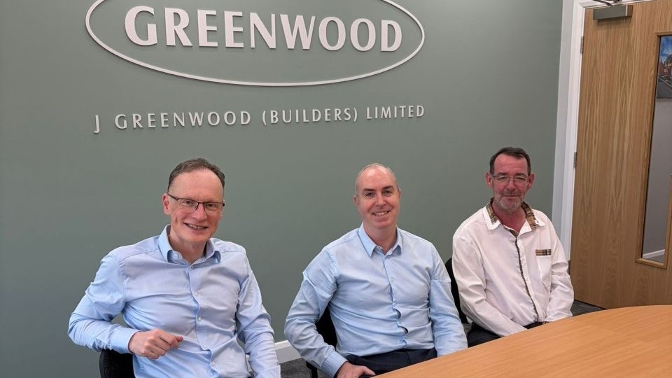 Pictured are (left to right): chairman John Greenwood, managing director Adrian Rooney and health and safety director Darren Garen