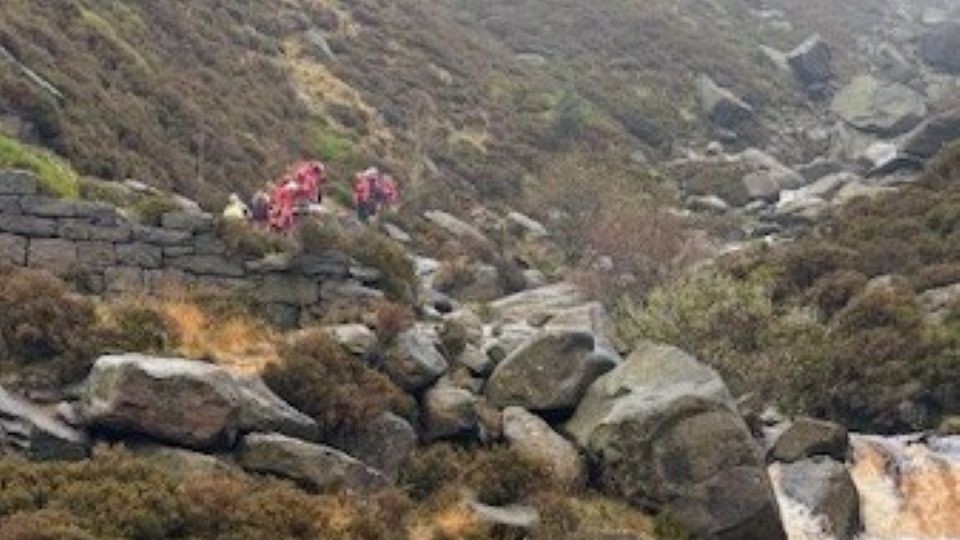 A scene from the incident at Birchen Clough