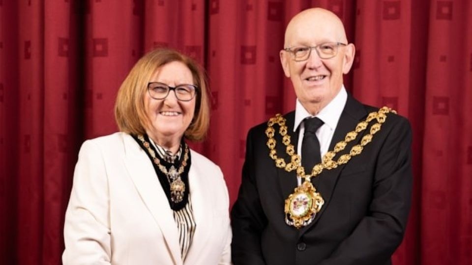 The Mayor of Oldham Cllr Eddie Moores and his wife, the Mayoress Kath Moores
