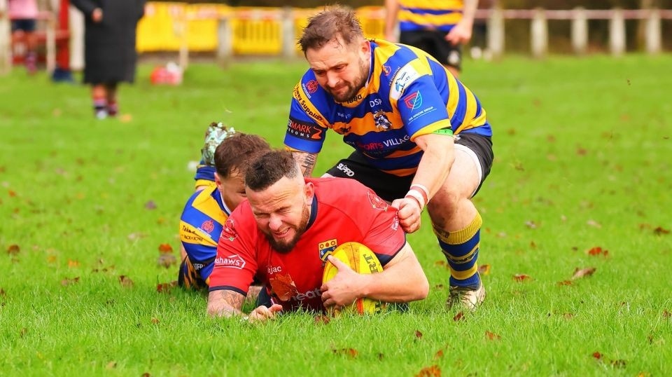 Oldham's Louis Fitton in the thick of the action. Image courtesy of Tim Abram