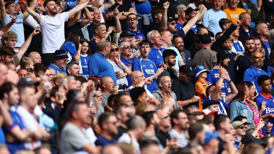The Latics faithful making themselves heard at Boundary Park