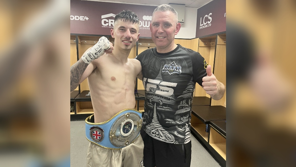 Mason Booth is pictured with Isaan Gym head coach Ste Donnelly Mason Booth is pictured with Isaan Gym head coach Ste Donnelly