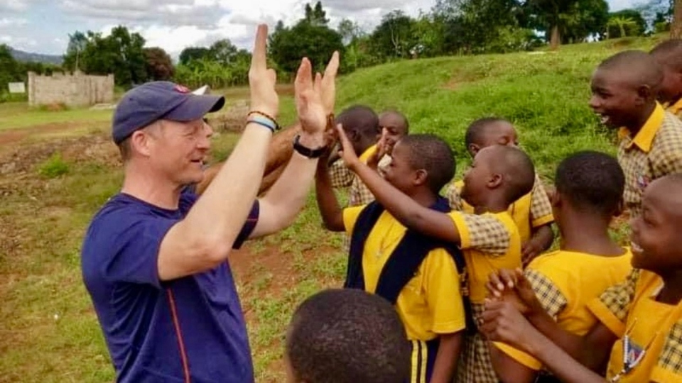 Steve Hill is pictured during a previous visit to Uganda Steve Hill is pictured during a previous visit to Uganda