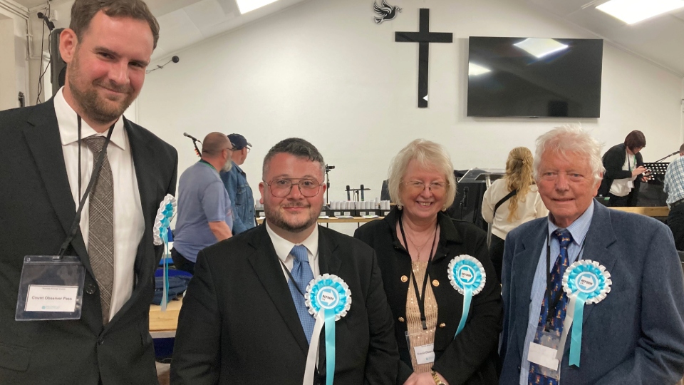 The Reform team celebrate victory in the Balderstone and Kirkholt council by-election The Reform team celebrate victory in the Balderstone and Kirkholt council by-election