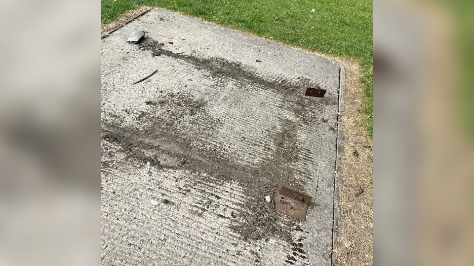 An example of vandalism at Royton Linear Park - a dismantled bench. Images courtesy of Royton Independents
