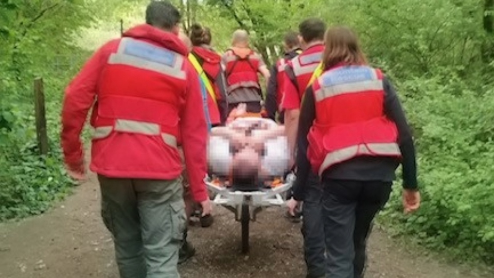 A scene from the rescue at Alkrington Woods A scene from the rescue at Alkrington Woods