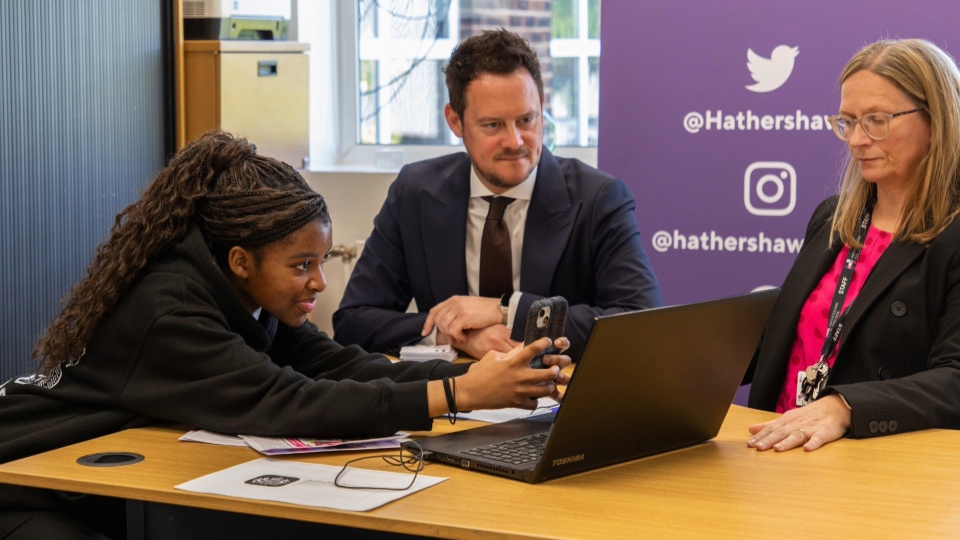 Stephen Morgan MP, Parliamentary Under-Secretary for Schools within the Department for Education, visited The Hathershaw College Stephen Morgan MP, Parliamentary Under-Secretary for Schools within the Department for Education, visited The Hathershaw College