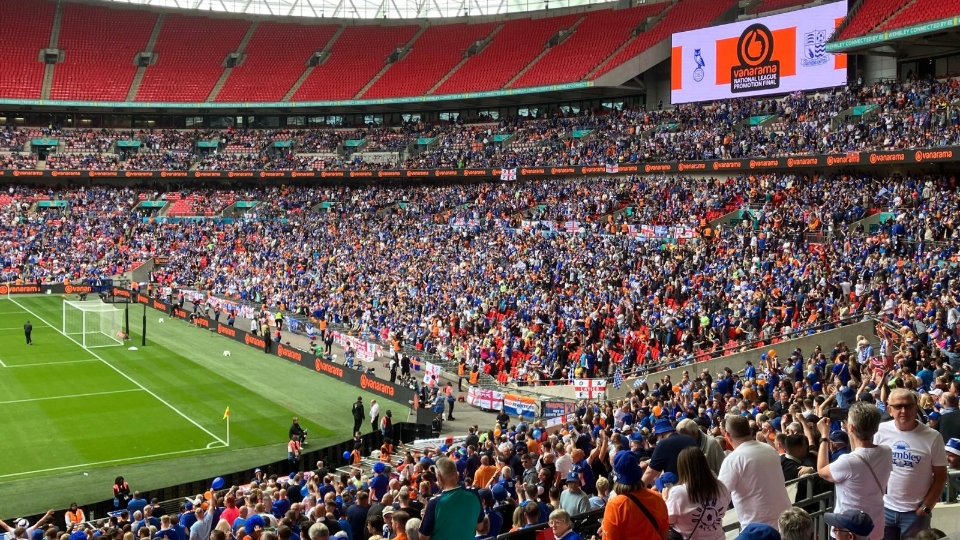 Thousands of Latics fans at Wembley today Thousands of Latics fans at Wembley today