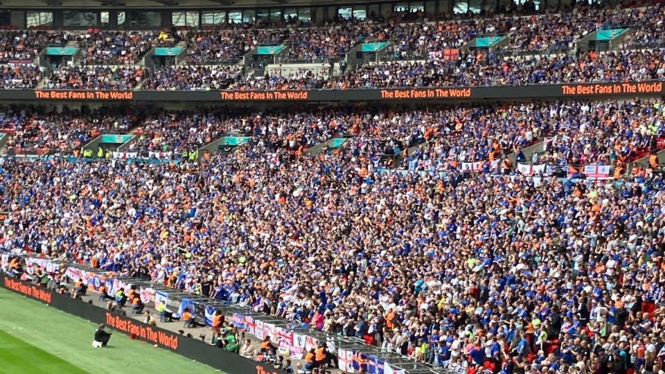 The boards say it all - there were well over 20,000 Latics fans at Wembley Stadium The boards say it all - there were well over 20,000 Latics fans at Wembley Stadium