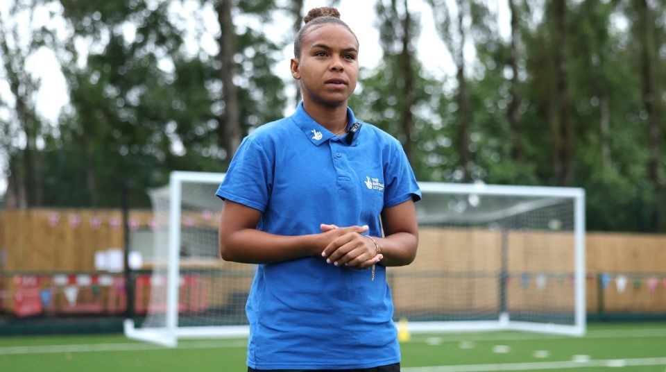 Lioness star Nikita Parris is pictured at Chadderton FC. Image courtesy of Getty Images for The National Lottery