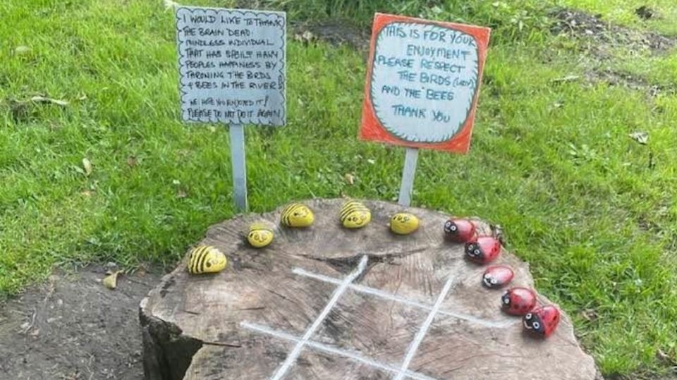 The stones which had been crafted in a specially created mini oasis of calm